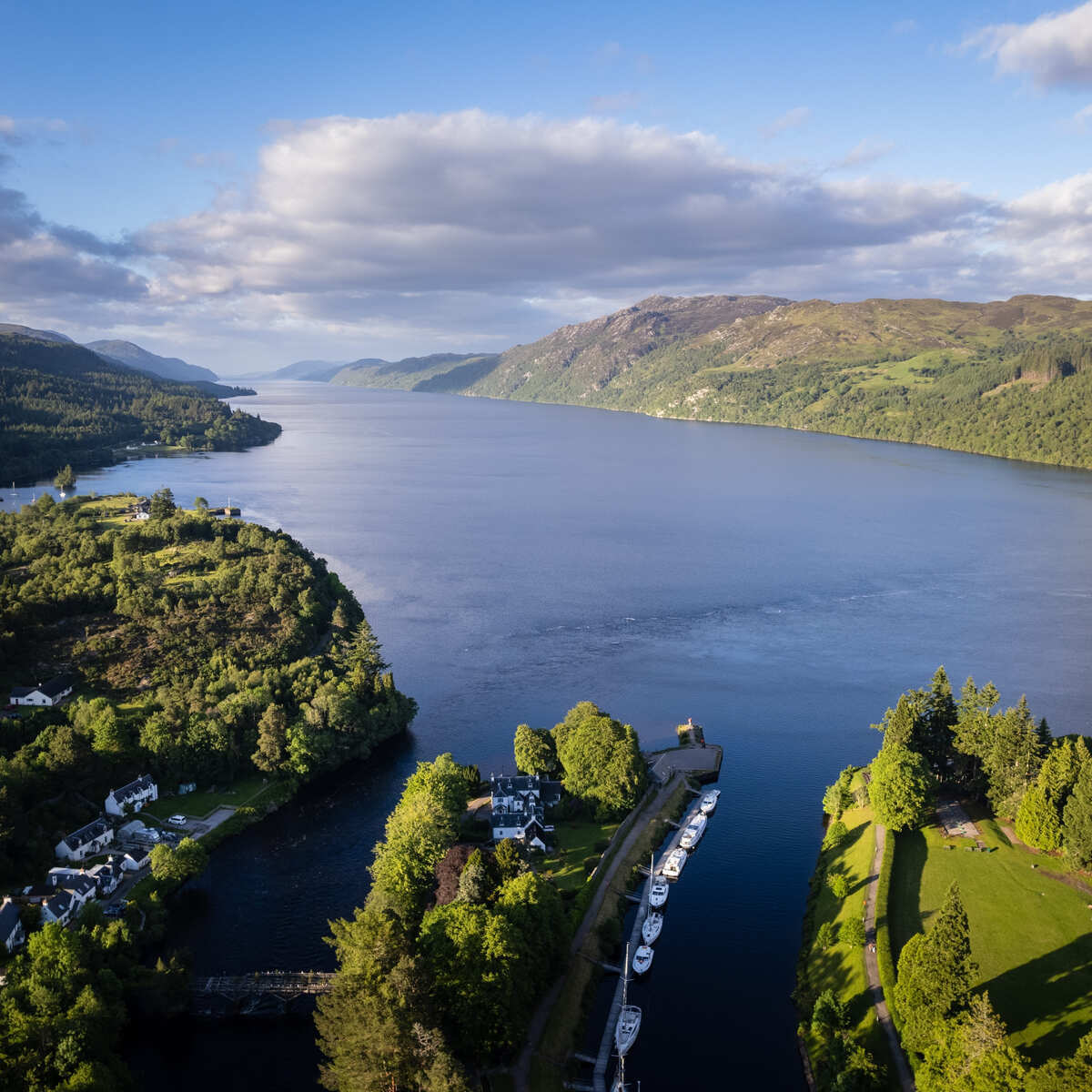 Aerial View Of Fort Augustus In Loch Ness, Scotland