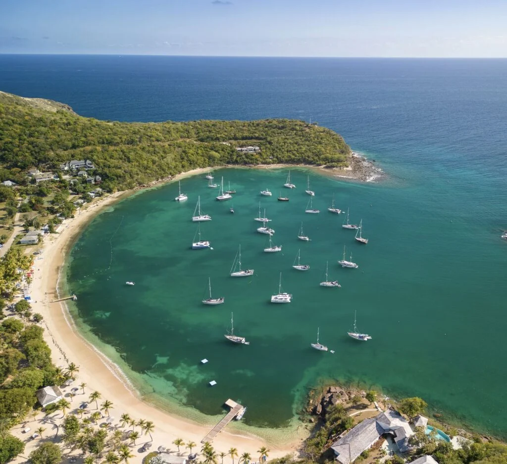 Aerial footage of Antigua, english harbour