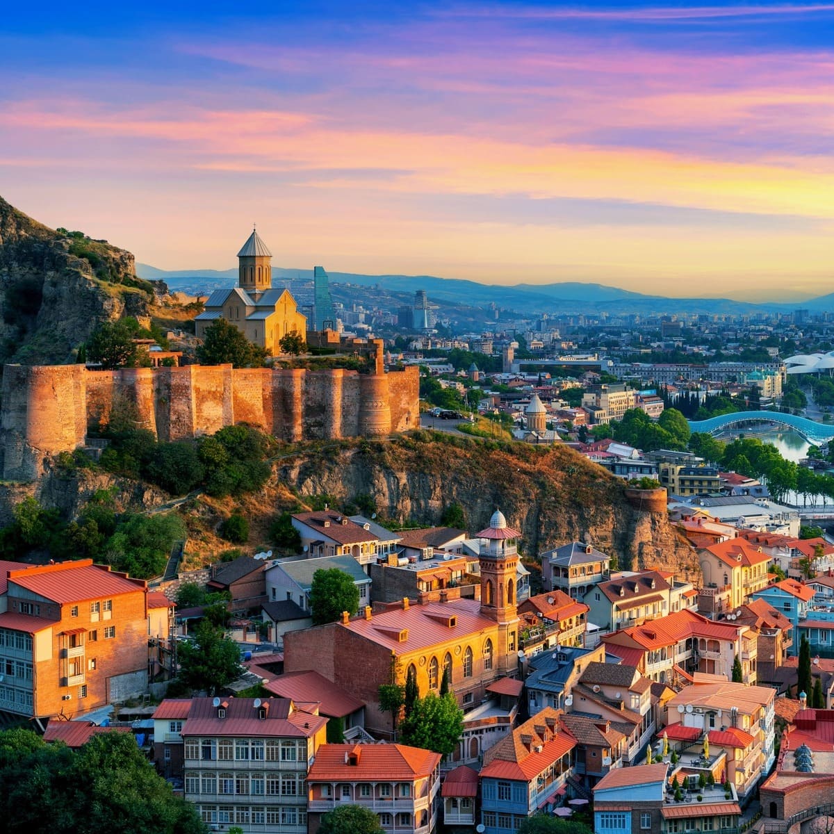 Panoramic View Of Tbilisi Old Town And Narikala Fortress, Georgia