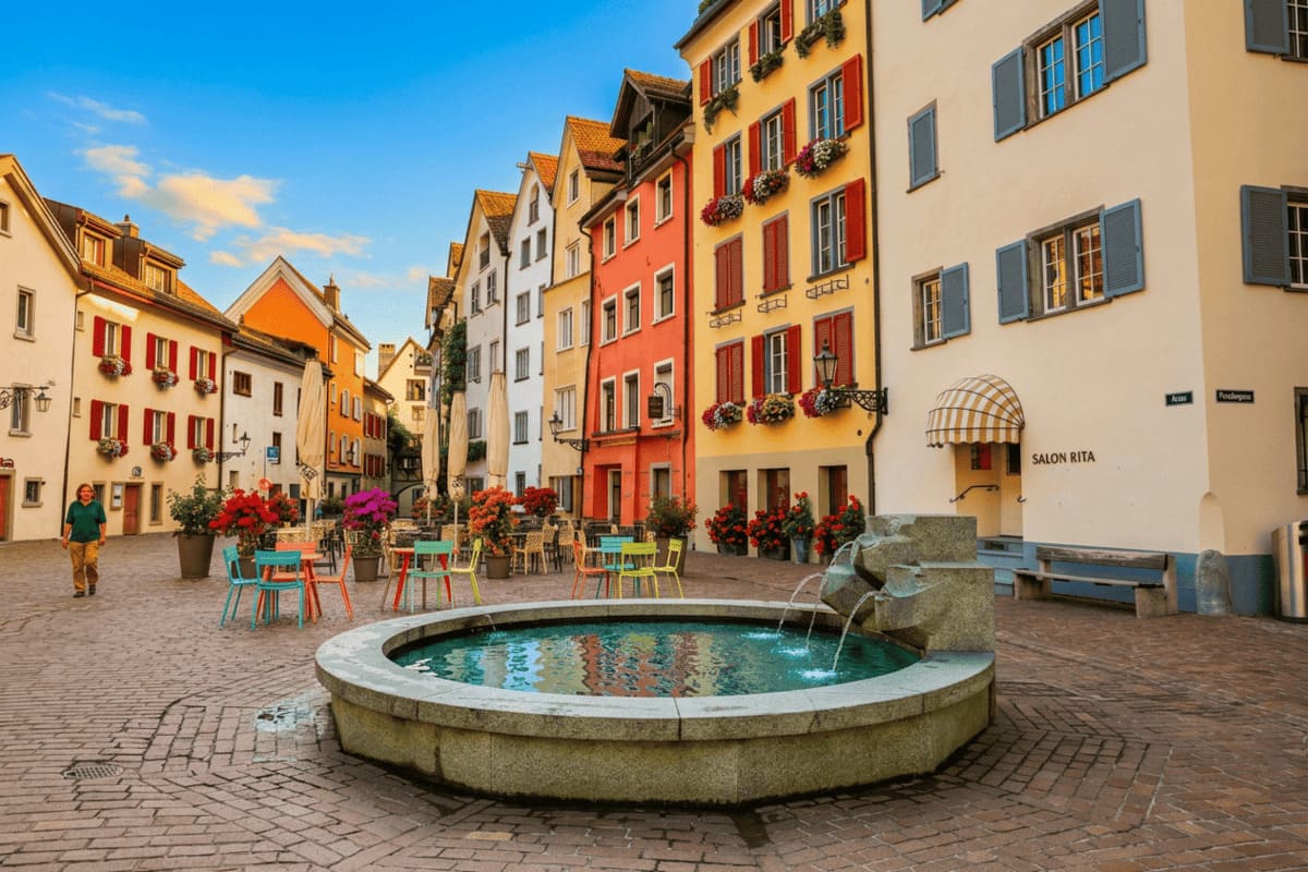 Fountain In Chur Old Town, Switzerland