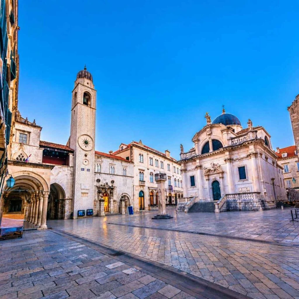 Historic Old Town Square In Dubrovnik, Croatia