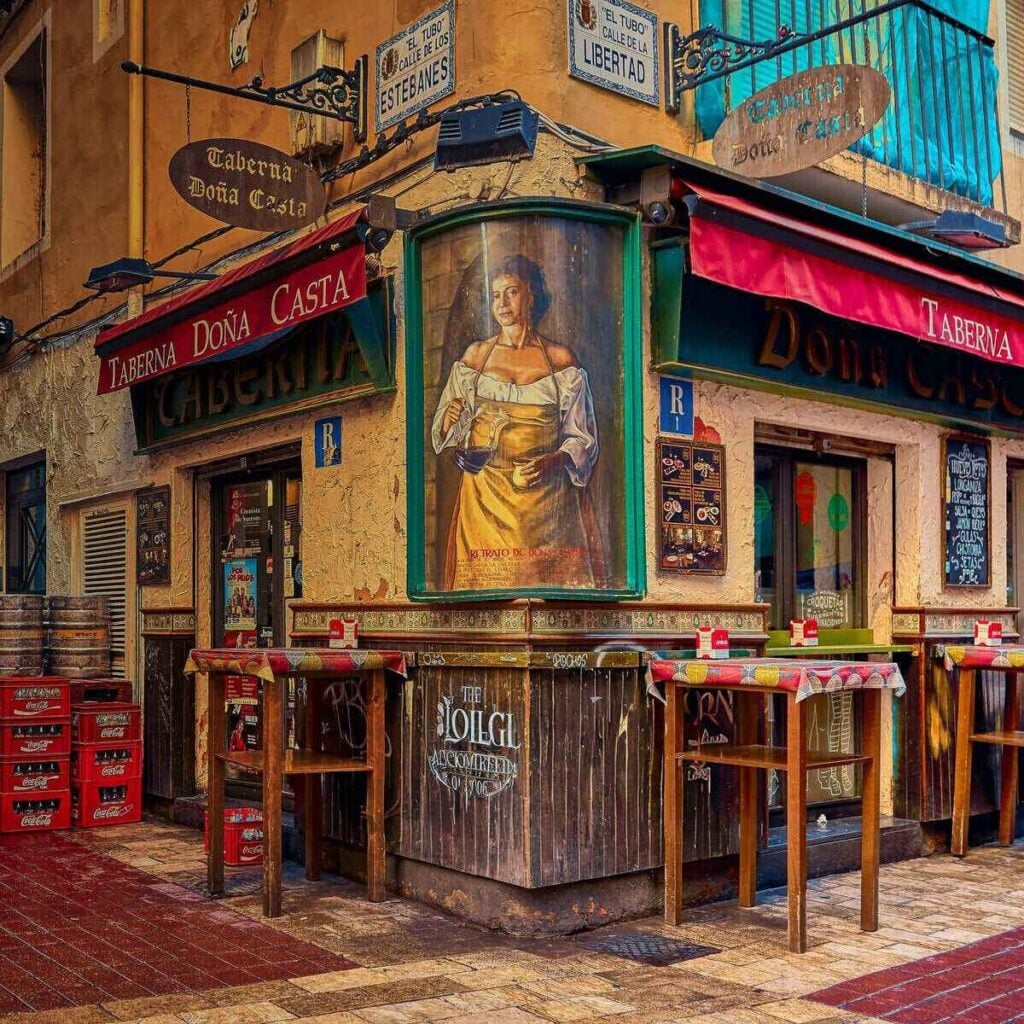 Picturesque Taberna Pictured In Downtown Zaragoza, Spain
