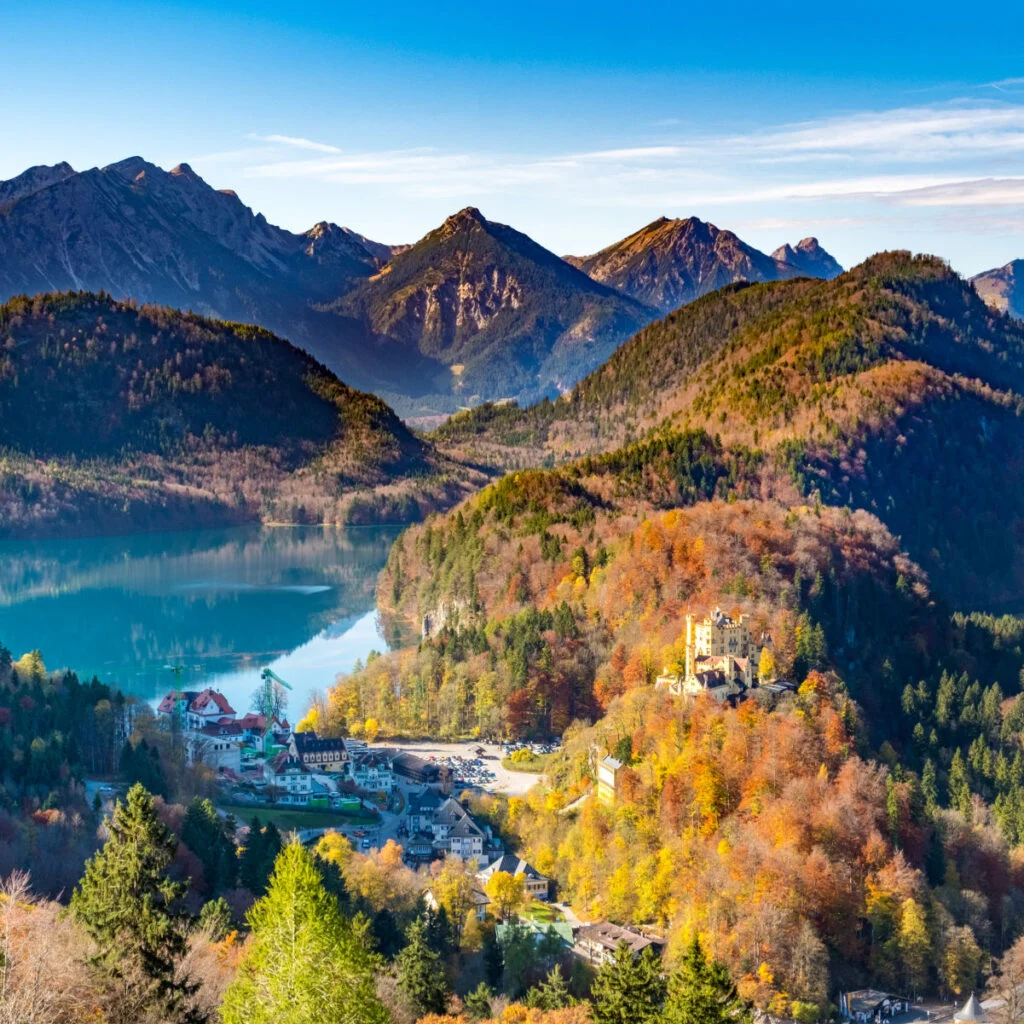 amazing Castle and landscape view in Autumn season in Füssen