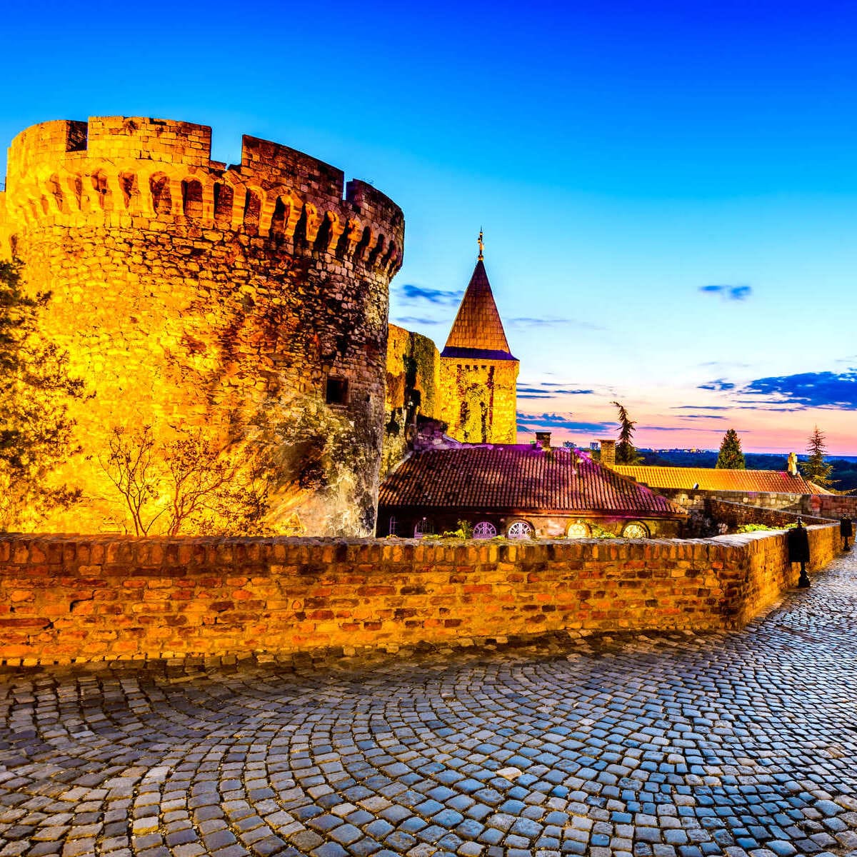 Kalemagdan Fortress Pictured At Night, Belgrade, Serbia