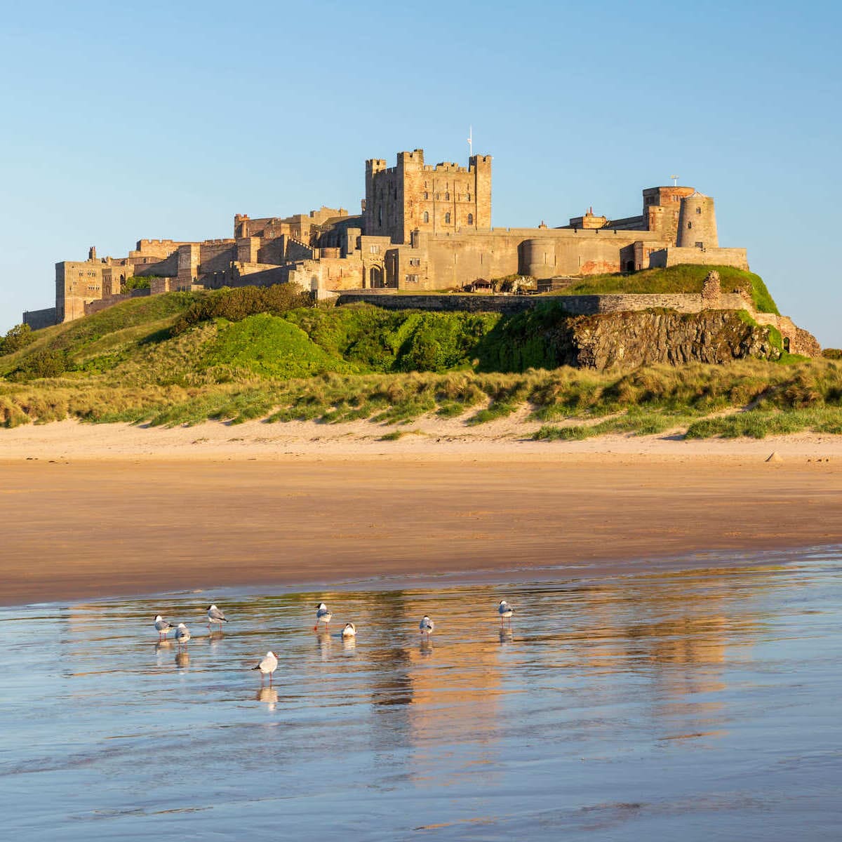 The Medieval Bamburgh Castle In Northern England, United Kingdom