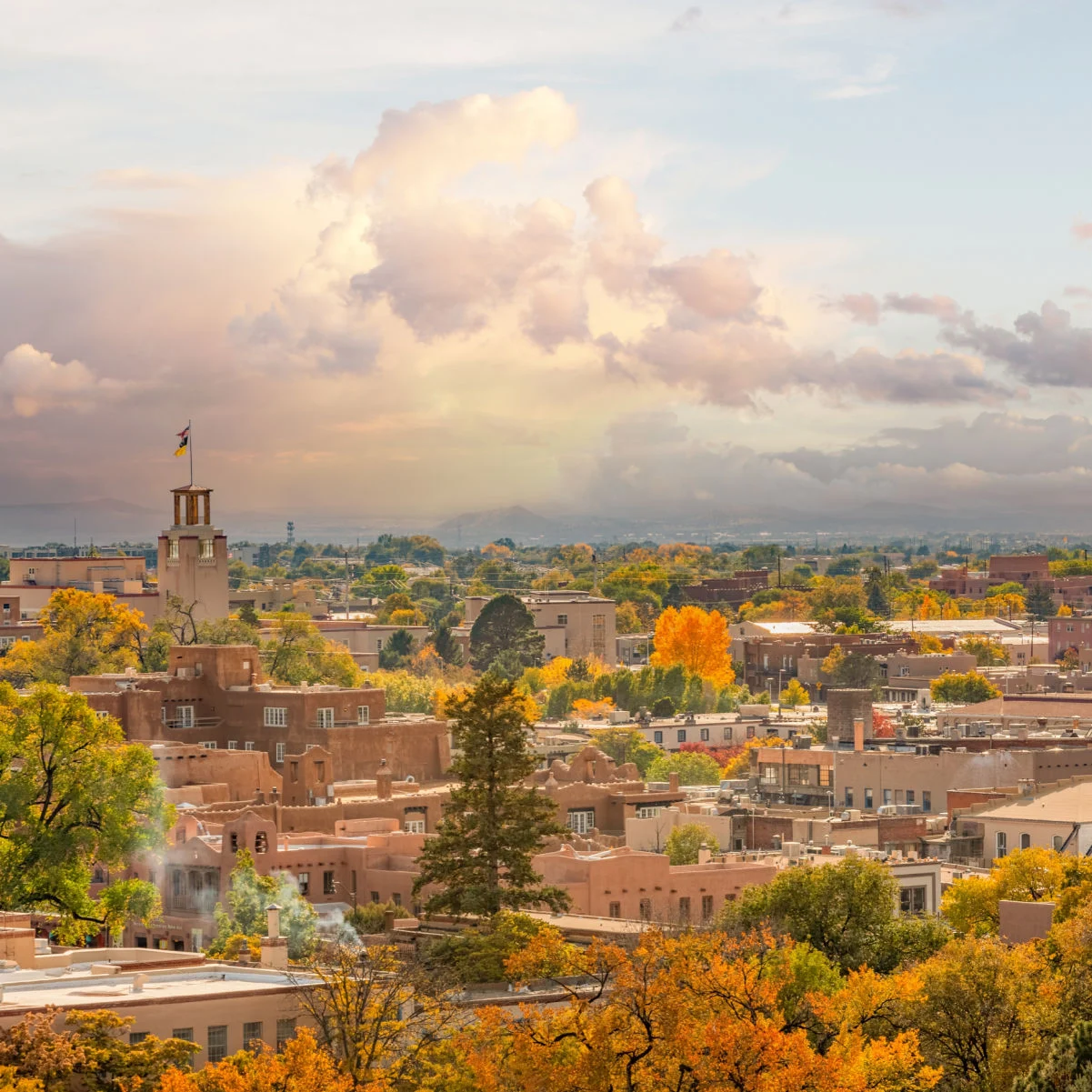 Historic Santa Fe, New Mexico in fall