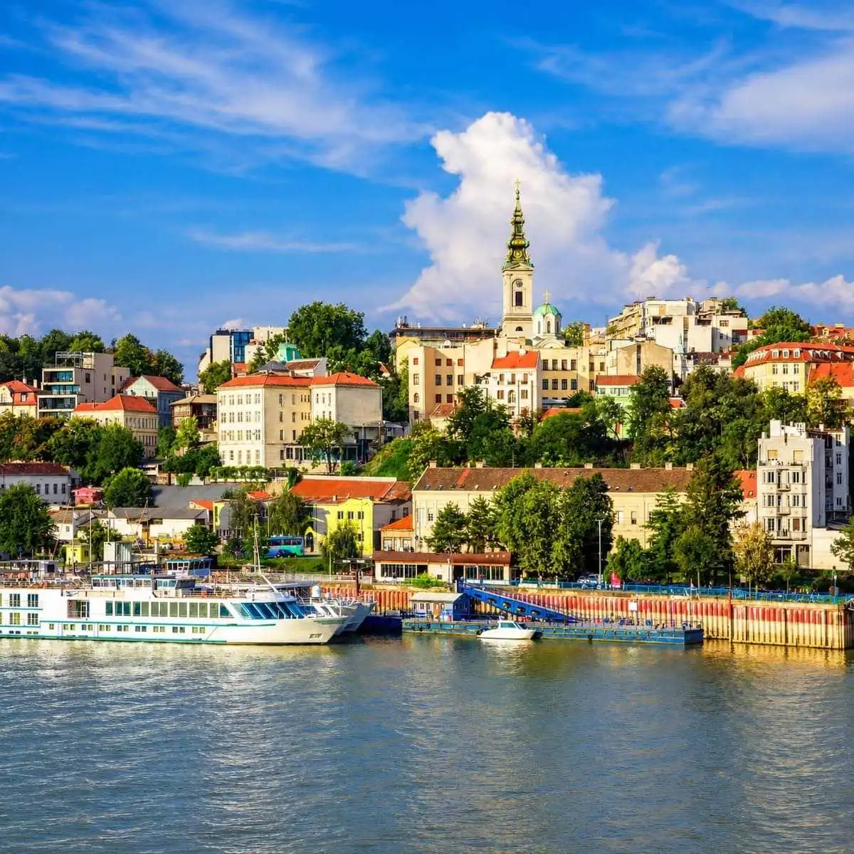 A View Of The Historic Center Of Belgrade Seen From The Danube River, Serbia