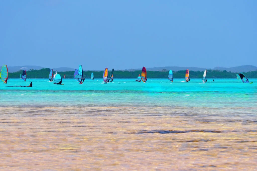 Windsurfing at Sorobon beach,Bonaire, Caribbean Netherlands