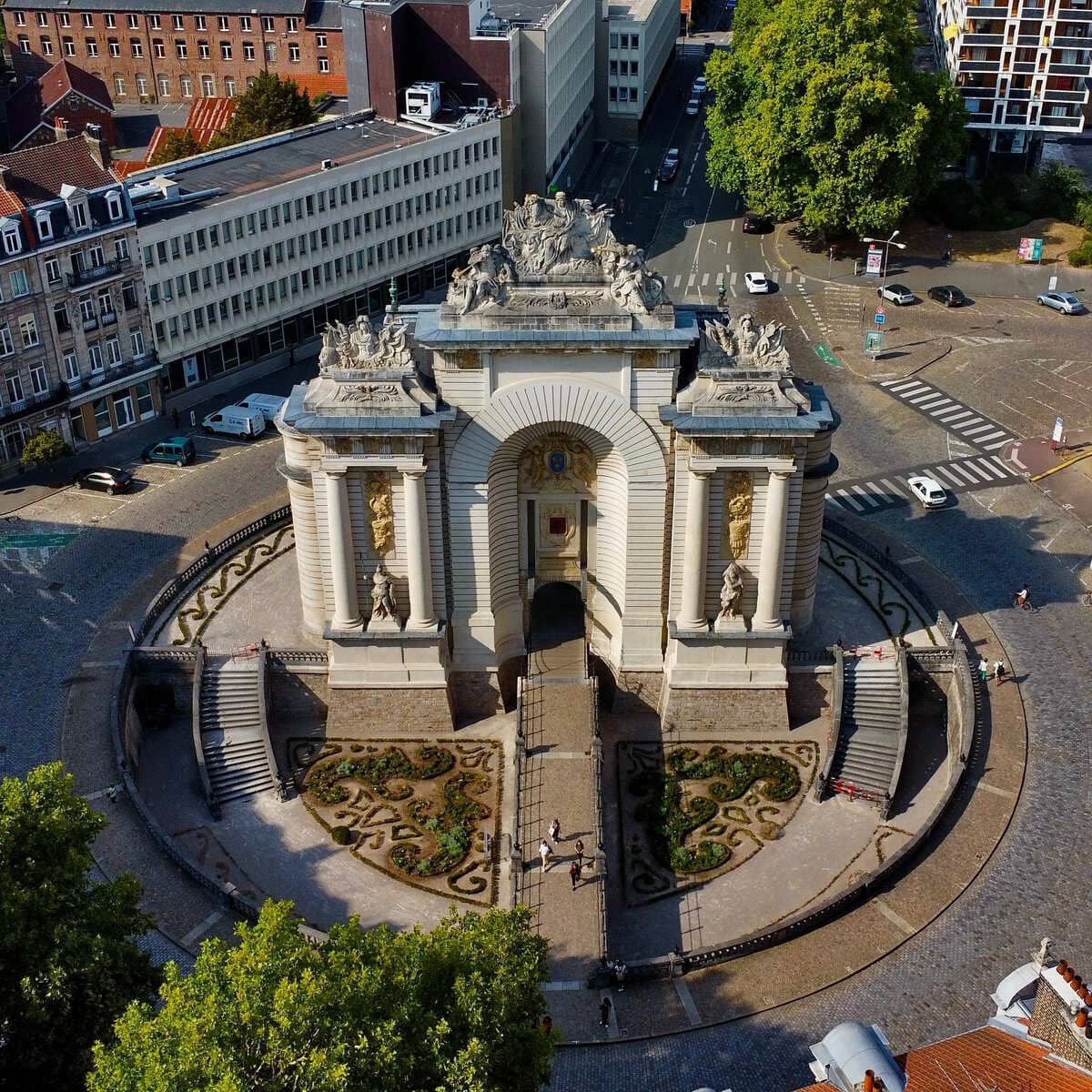 Aerial View Of Porte de Paris In Lille, France