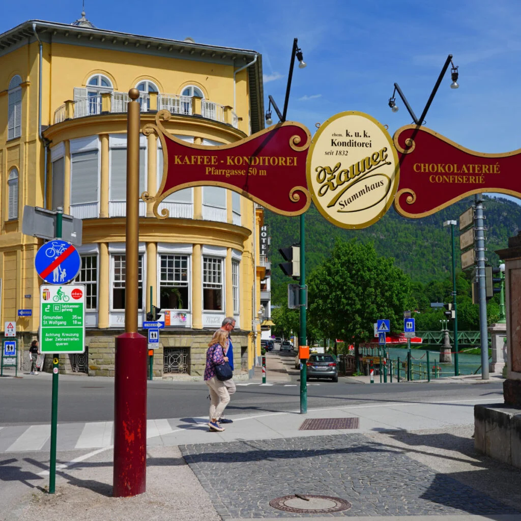 View of Bad Ischl, a spa town in the Salzkammergut region. It is home to the Kaiservilla, summer residence of Austro-Hungarian monarchs Franz Joseph I and Elisabeth.