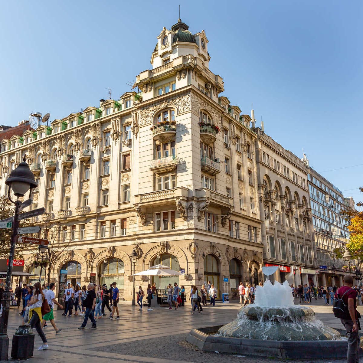 Belle Epoque Buildings In Knez Mihailova, Belgrade, Serbia