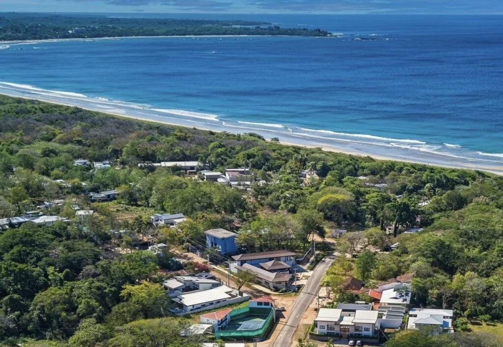 aerial view of Playa Grande community and beach Costa Ric